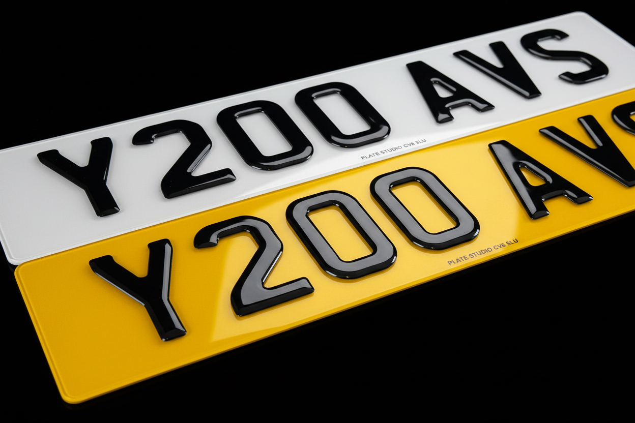4D Number Plates Close-up - Black Background