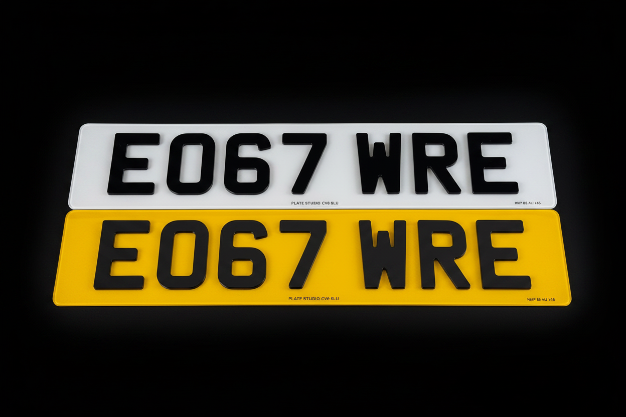 Number plates on black background 1