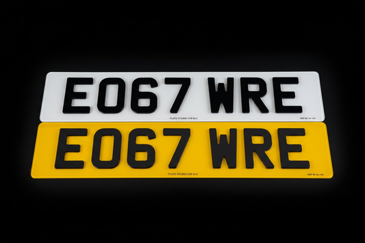 Number plates on black background 1